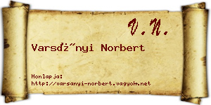 Varsányi Norbert névjegykártya